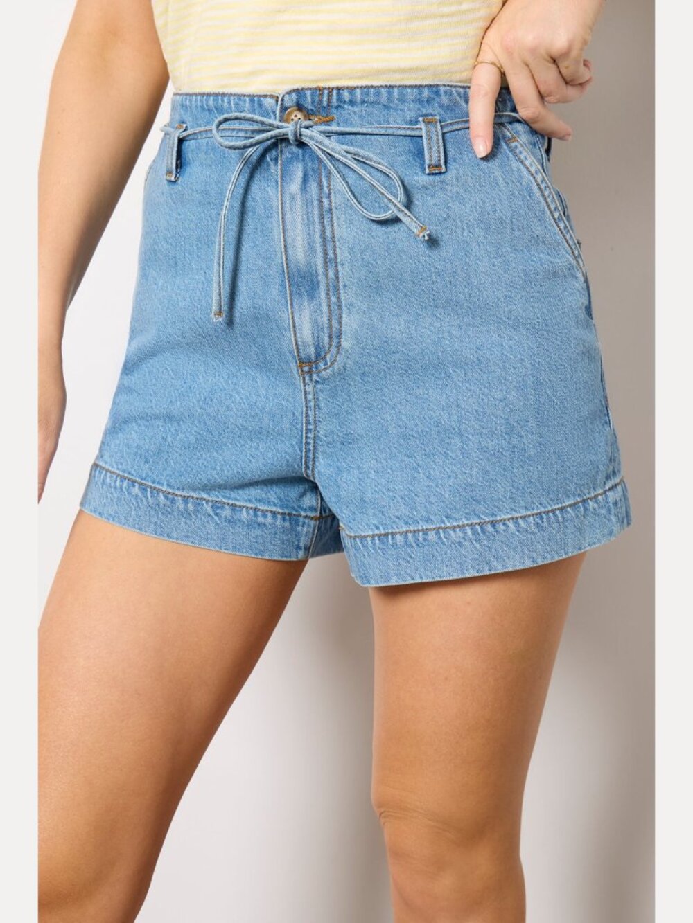 Paige Anessa Jean Short with Waist Tie - Tranquility - 24